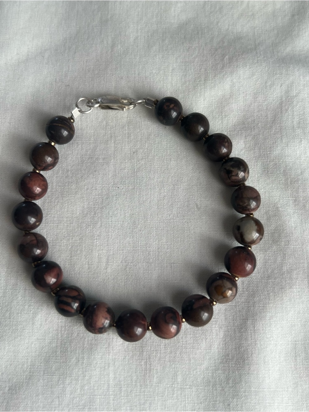 Chocolate Jasper Sterling silver bracelet